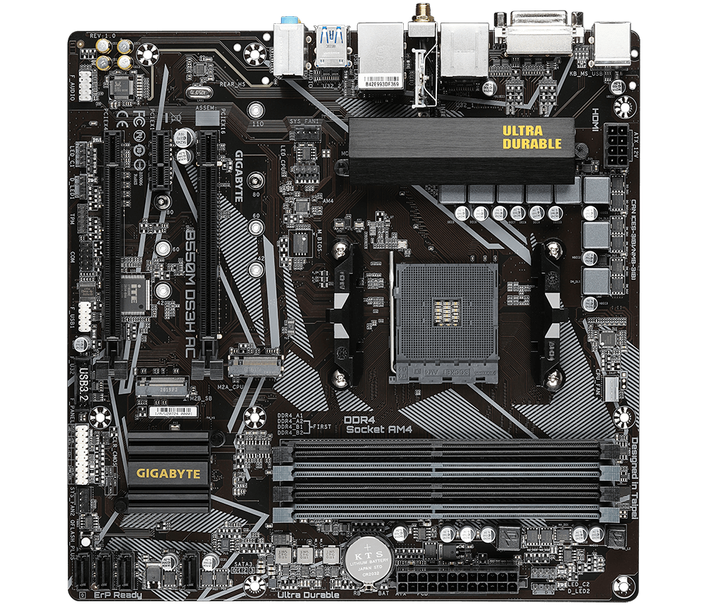 B550M DS3H AC/AMD AM4/MATX/4x DDR4 up to 128GB/4733MHz/PCIe 4.0 x1 3.0 x2/M.2 x2