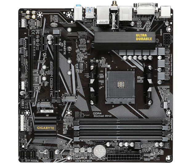 B550M DS3H AC/AMD AM4/MATX/4x DDR4 up to 128GB/4733MHz/PCIe 4.0 x1 3.0 x2/M.2 x2
