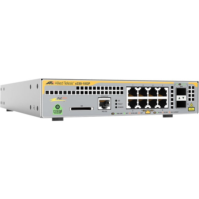 L2+ switch with 8 x 10/100/1000T PoE ports and 2 x 100/1000X SFP ports AU Power Cord