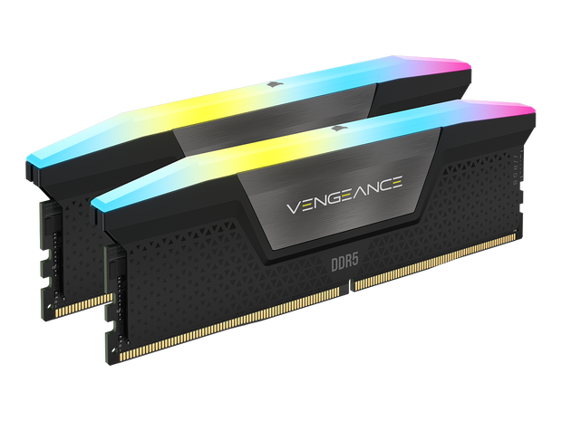 DDR5, 6000MT/s 32GB 2x16GB DIMM, Unbuffered, 36-44-44-96, Std PMIC, XMP 3.0, VENGEANCE RGB DDR5 Black Heatspreader, Black PCB, 1.4V