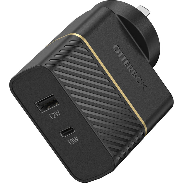 OtterBox Wall Charger 30W Type A - 1X USB C 18W + 1X USB A 12W USB-PD - black