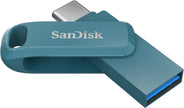 SanDisk Ultra Dual Drive Go USB Type-C Flash Drive, SDDDC3 64GB, USB3.2 Gen 1 Type C / Type A, Swivel Design, Navagio Bay Blue Green, 5Y