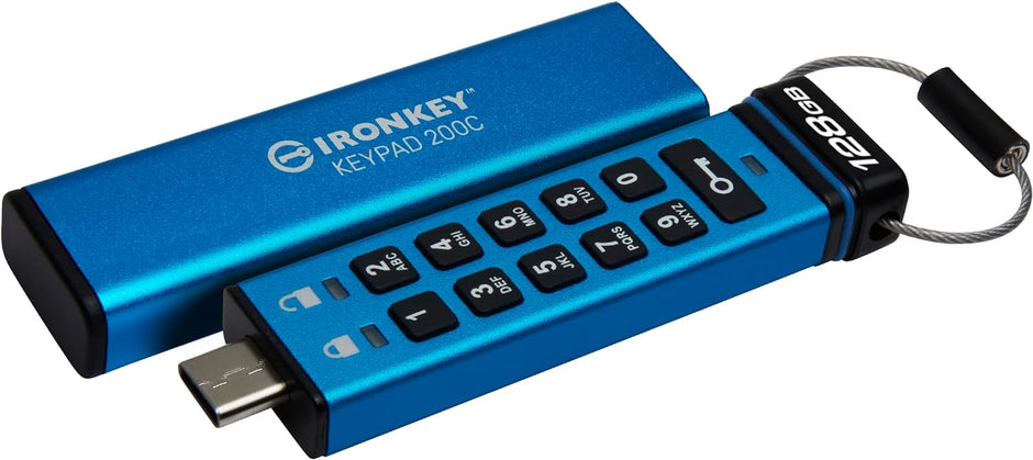 128GB USB-C IronKey Keypad 200C, FIPS 140-3 Lvl 3 (Pending) AES-256