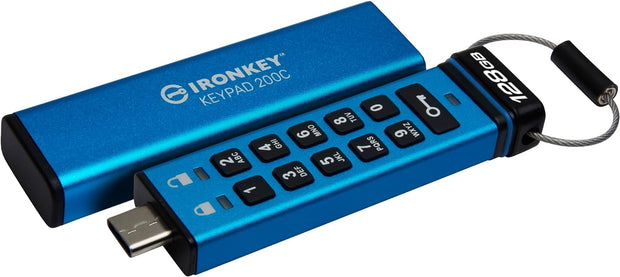 128GB USB-C IronKey Keypad 200C, FIPS 140-3 Lvl 3 (Pending) AES-256
