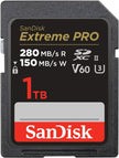 SanDisk Extreme Pro SDXC, SDSDXEP 1TB, V60, U3, C10, UHS-II, 280MB/s R, 150MB/s W, 4x6, Lifetime Limited