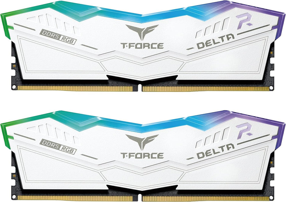 T-FORCE DELTA, RGB WHITE, DDR5, 7200MHz, 32GB Kit (16Gb x 2), CL34-42-42-84, 1.4V, Limited Lifetime Warranty, INTEL XMP 3.0, AMD EXPO Ready
