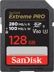 SanDisk Extreme Pro SDXC, SDSDXEP 64GB, V60, U3, C10, UHS-II, 280MB/s R, 100MB/s W, 4x6, Lifetime Limited