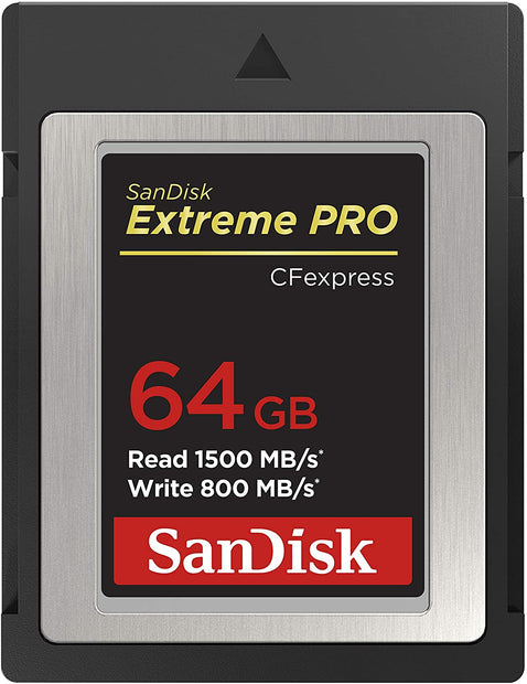 SanDisk Extreme PRO CFexpress Card Type B, SDCFE 64GB, 1500MB/s R, 800MB/s W, 4x6, Limited Lifetime
