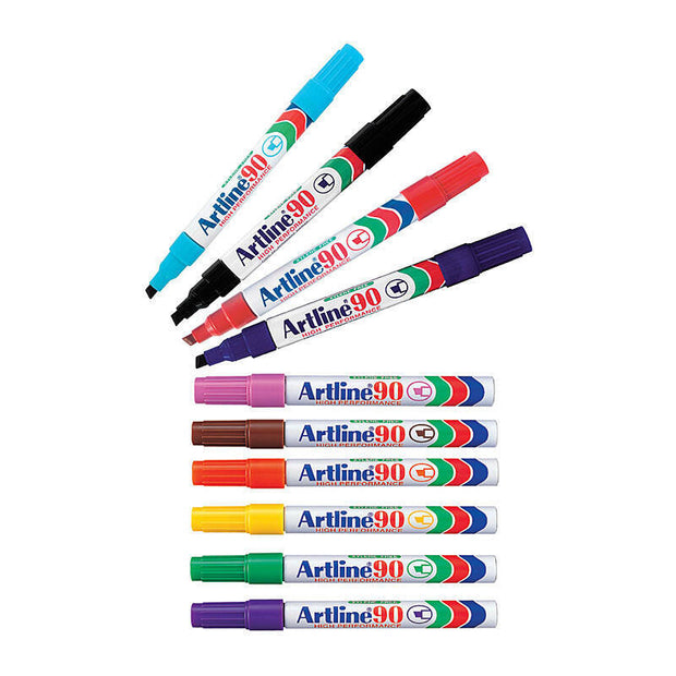 Artline 90 Perm Mrker Ast Bx12 Assorted