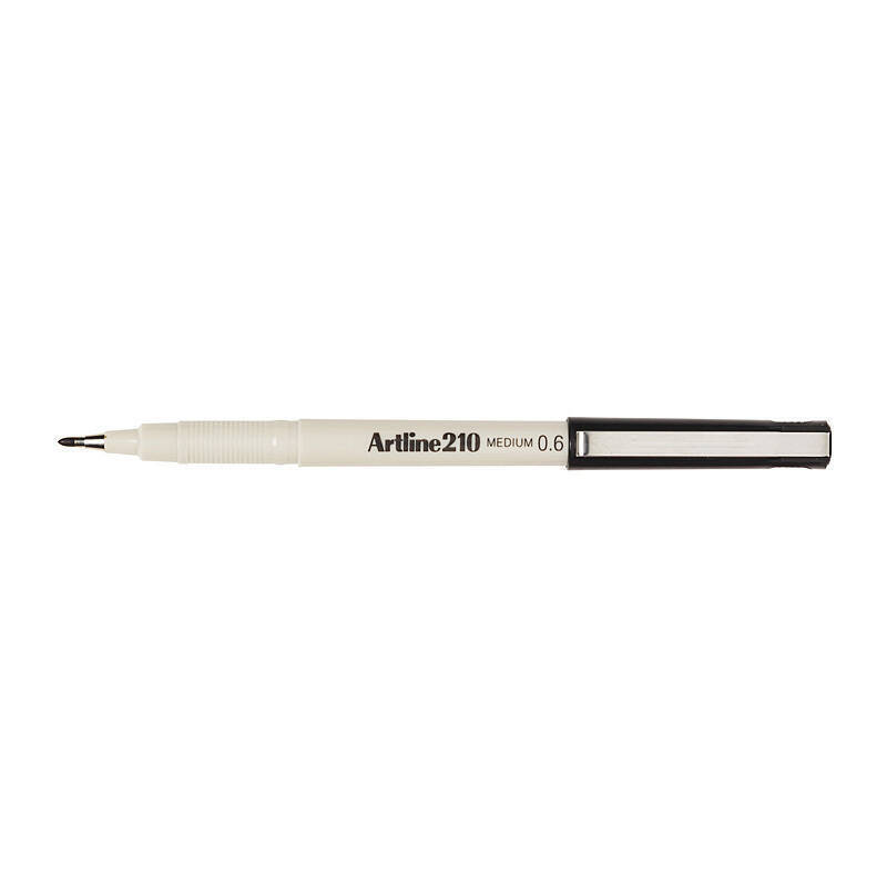 Artline 210 Pen 0.6mm Blk Bx12 Black