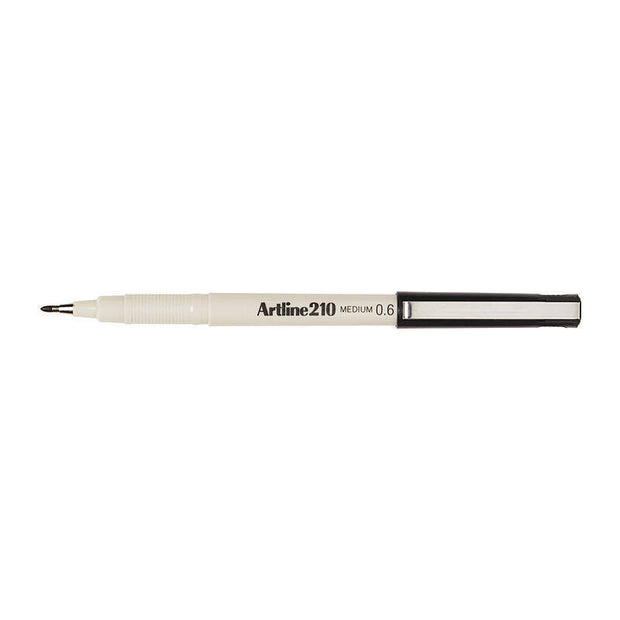 Artline 210 Pen 0.6mm Blk Bx12 Black