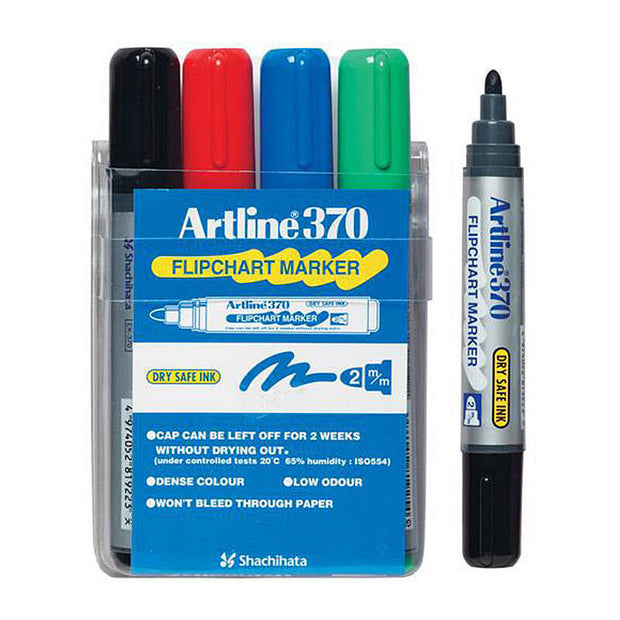 Artline 370 FChrt Mkr Ast Wlt4 Assorted