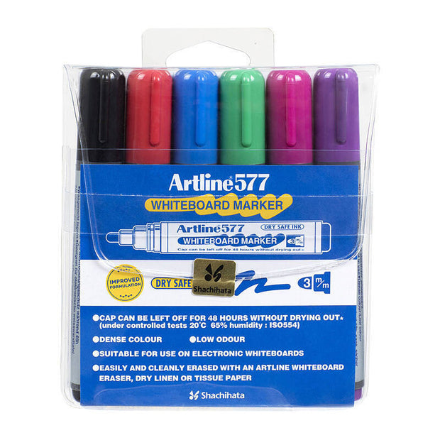 Artline 577 W/Brd Mkr Ast Wlt6 Assorted