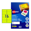 AV LsrLbl Yellow L7162FY 16Up Pk25 Fluoro