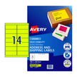 AV LsrLbl Yellow L7163F Y14Up Pk25 Fluoro