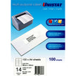 UNI LIP Lbl 14Up 98X38mm Pk100 White