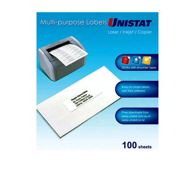 UNI LIP Label 38940 1Up Bx100 White