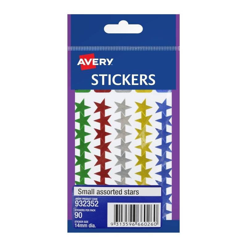 Avery Small Star Asst Bx10 Assorted colour