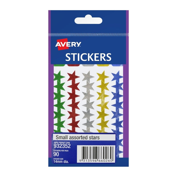 Avery Small Star Asst Bx10 Assorted colour