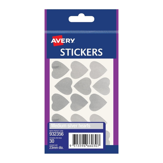 AV Med Heart Sticker Slvr Bx10 Silver
