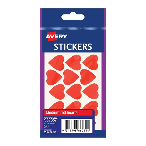 AV Med Heart Sticker Bx10 Red