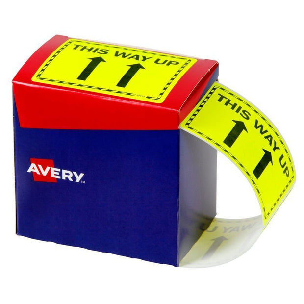 Avery This Way Up Labels Pk750 Fluoro Yellow