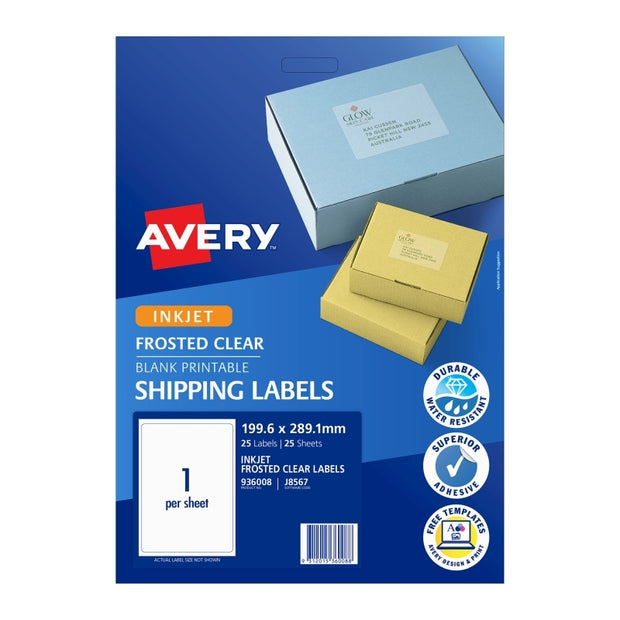 AV IJ LbClr J8567 1UP Pk25 Bx5 Clear