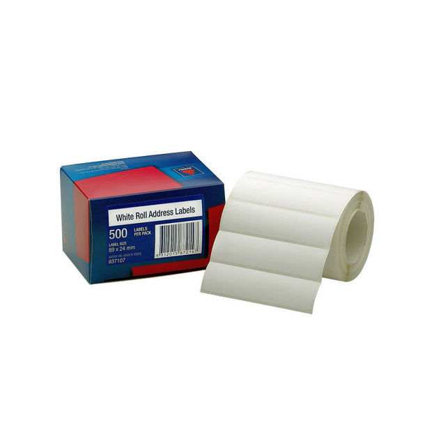 AV Label Address 89x24 Roll500 White