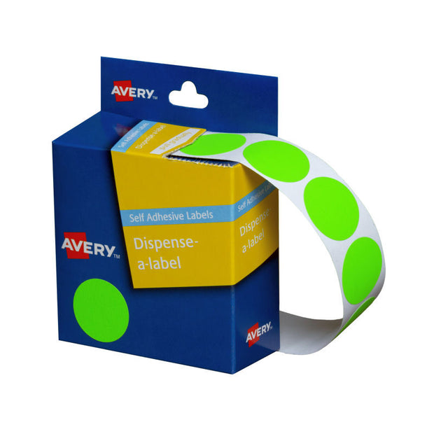Avery Disp 24mm Roll350 Fluoro Green