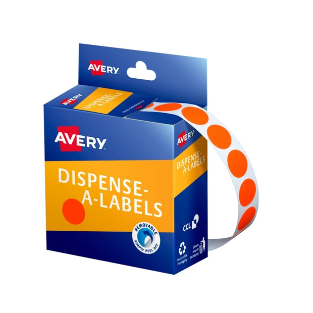 AV Disp Dot 14mm Pk700 Bx5 Fluoro Red