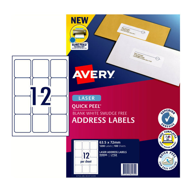 AV Lsr Lbl QP L7164 12Up Pk100 White