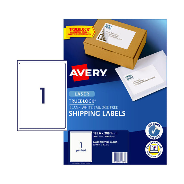 AV Laser Label L7167 1Up Pk100 White