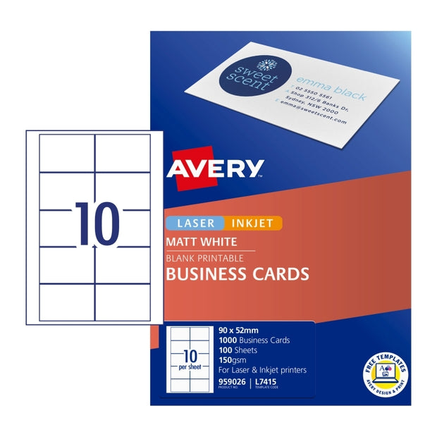 AV Bus Card L7415 10UP Pk100 White