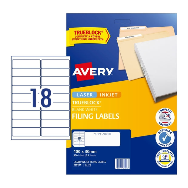 Avery LabelL7172 18UP Pk25 Bx5 White
