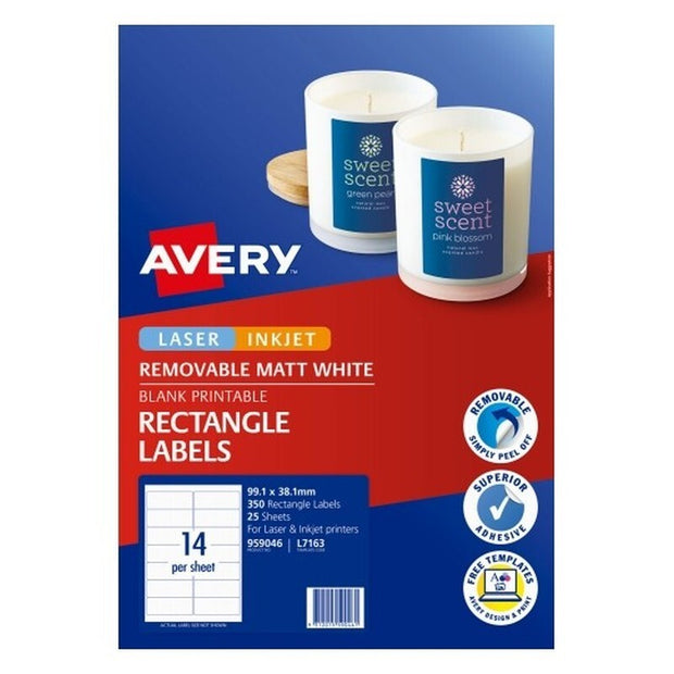 Av Labels L7163 LIP 14Up Pk350 White
