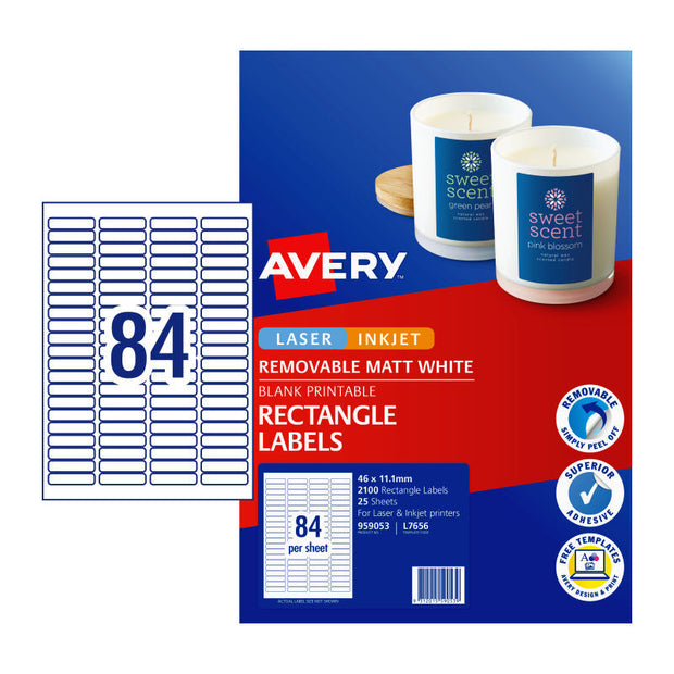 AV Lbl Rmvb L7656REV 84Up Pk25 White