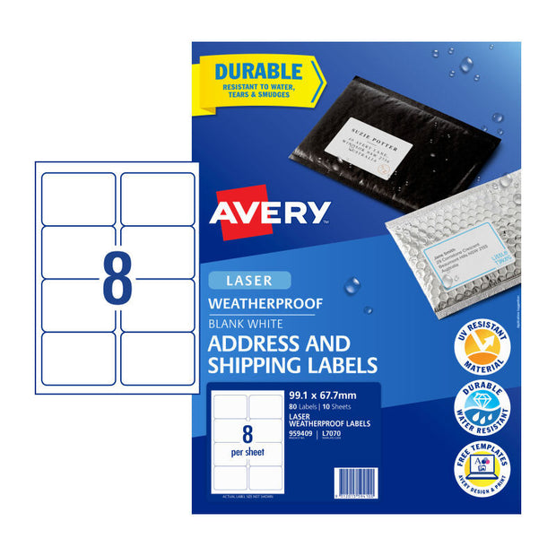 Avery Laser Lbl L7070 8Up Pk10 White
