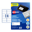 AV Laser Label L7073 14Up Pk10 White