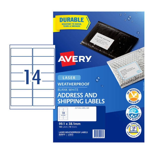 AV Laser Label L7073 14Up Pk10 White