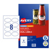 Avery Lbl Oval L7127 8Up Pk10 White