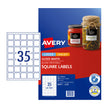 AV Lbl Sq Gls Wht L7119 Pk350 White