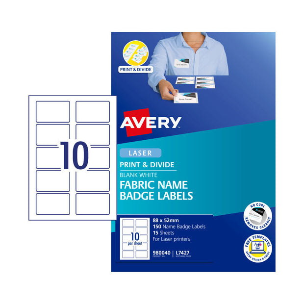 AV Name Badge L7427 10 Up Pk15 White