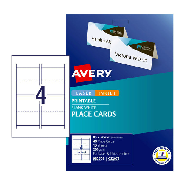 AveryLbl Fold C32073 50mm Pk10 White