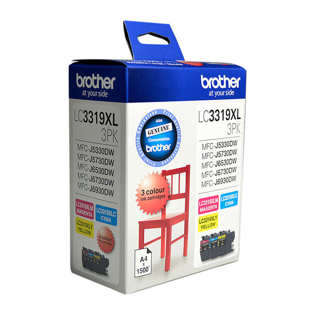 Brother LC3319XL CMY Colour Pink up to 1500 pages each Value Pack