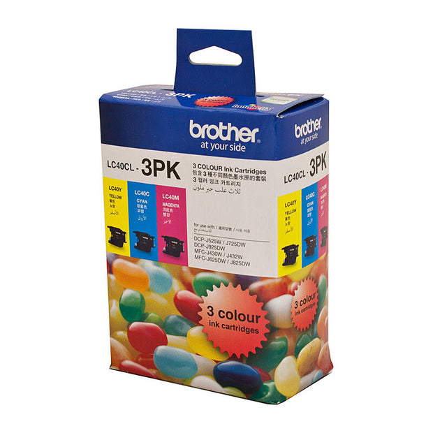 Brother LC40 CMY Colour Pack up to 300 pages each Value