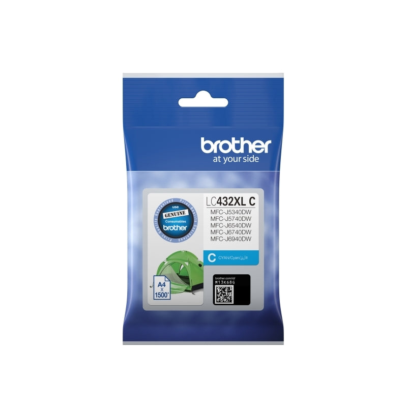 Brother LC432XL Ink Cart up to 1,500 pages Cyan