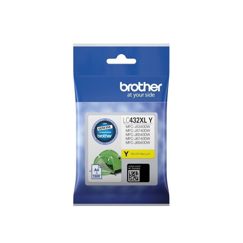 Brother LC432XL Yell Ink Cart up to 1,500 pages Yellow