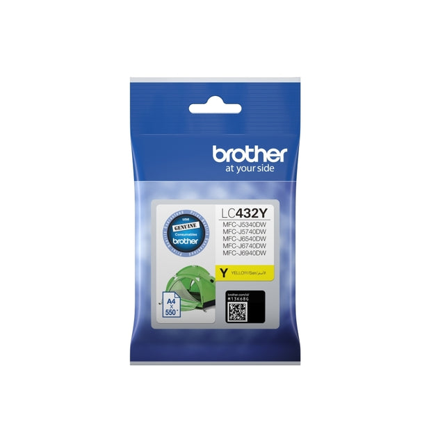 Brother LC432 Yell Ink Cart up to 550 pages Yellow
