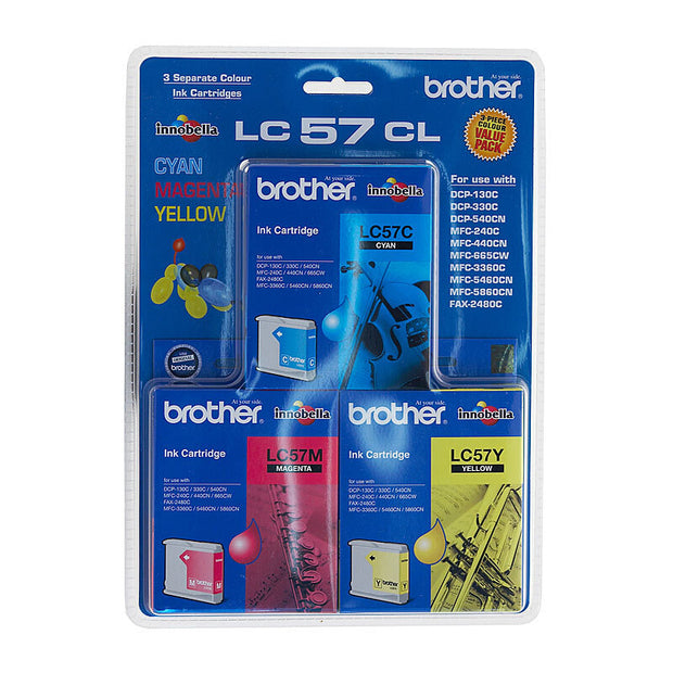 Brother LC57 CMY Colour Pack 400 pages each