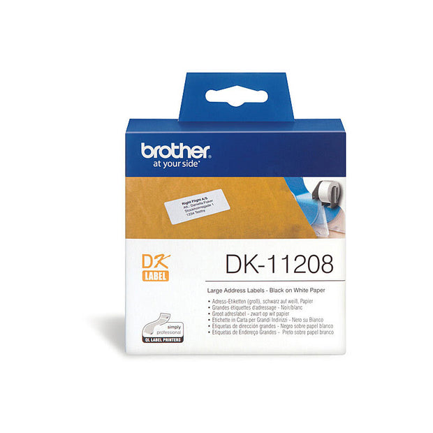 Brother DK11208 White Label 400 (38x90mm) labels per roll